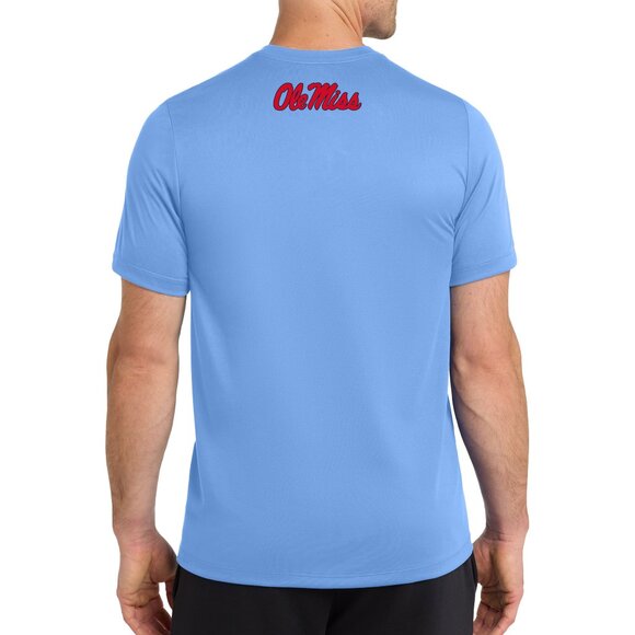 University of Mississippi Ole Miss Nike Team Legend Dri-Fit tee VAPOR BLUE - Picture 2 of 4